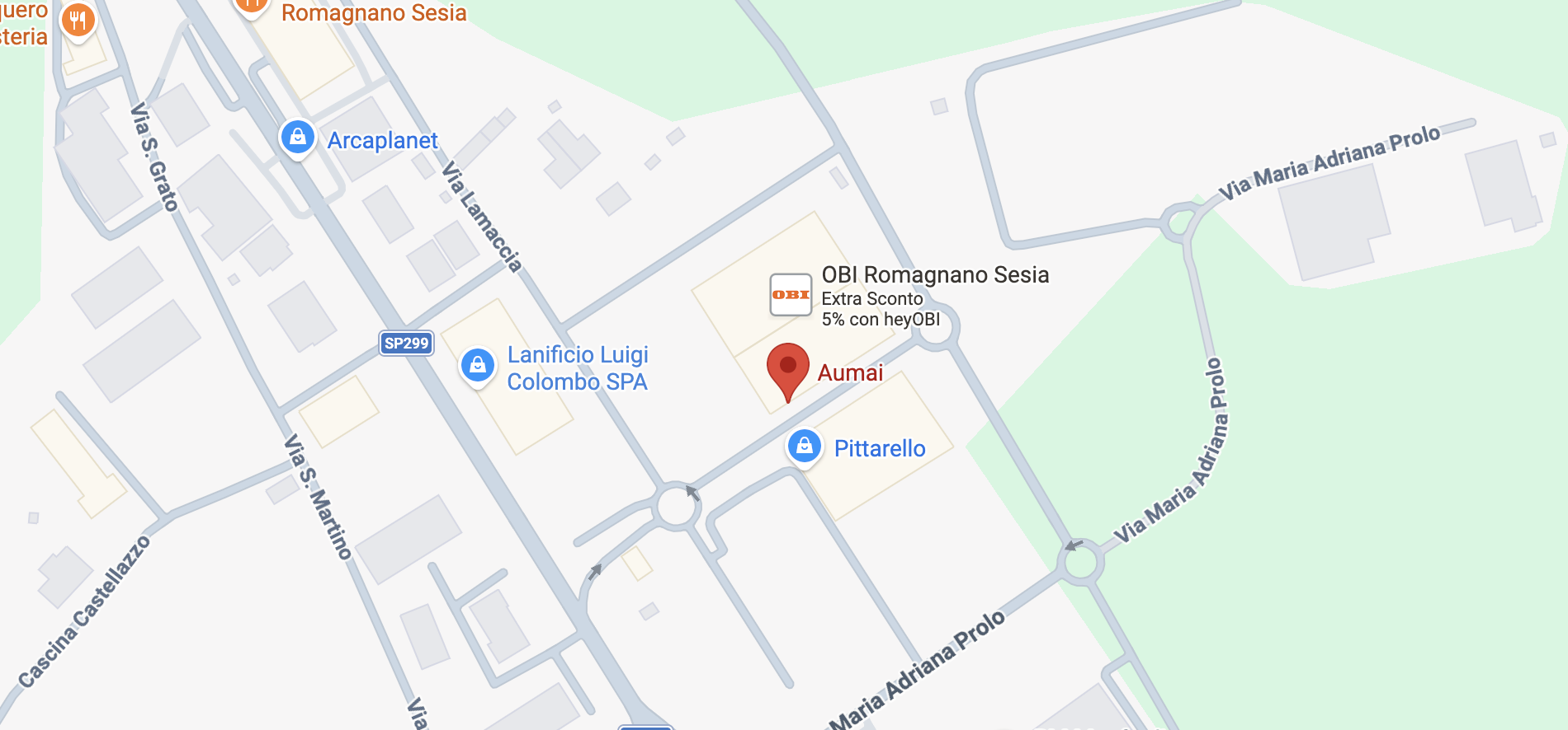 Posizione del negozio Aumai a Romagnano Sesia su Google Maps